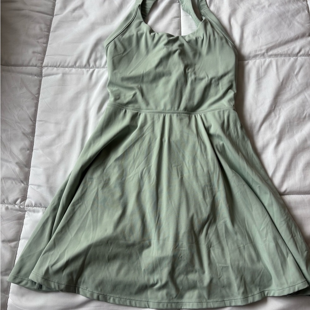 HALARA Mint Green Backless Dress